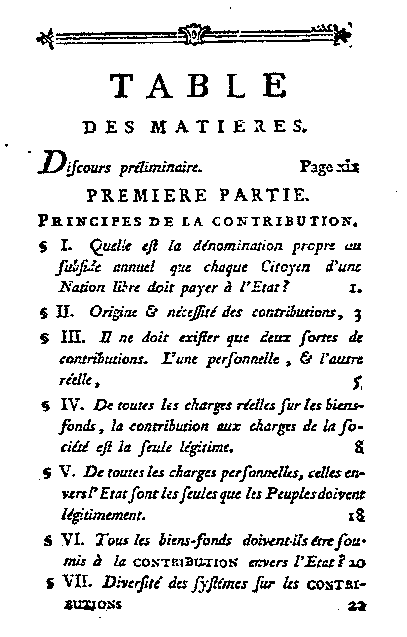 Table des mati&egrave;res - 1
