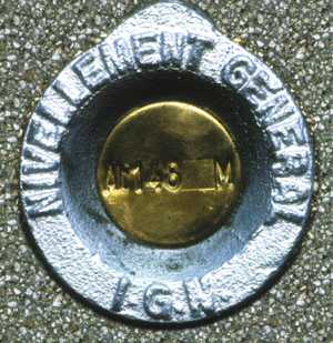 Rep&egrave;re de nivellement actuel